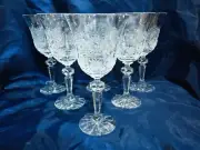 Czech bohemia cut crystal glass - Wine glasses 18 cm 6 pcs