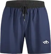 [LORSPORTCH] Men's Shorts Running Shorts Breathable Lightweight Athletic Fitness Shorts Training Shorts Fitness Shorts, Navy, L