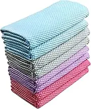 Niveaya Fish Scale Microfiber Glass Cleaning Cloth, Multi-Functional Reusable Lint Free Cloths, Stainless Steel Windshield Shower Window Cleaning Cloth, Suitable for Home, Kitchen and Auto, Pack 8,Mix