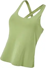 [Oshhni] Women Yoga Tank Top Running Vest Gym Clothing Fitness Practical Sleeveless Elastic Fashion Breathable Athletic Tank Built Bra