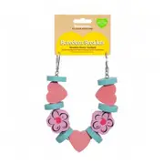 Rosewood Woodies Wooden Flower Garland Gnaw/Chew Pet Activity Toy Pink/Blue