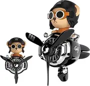Generic Car Air Fresheners Cute Pilot Bear, Car Perfume Diffuser - Rotating Propeller, Automotive Air Outlet Diffuser, Car Accessories Creative Car Aromatherapy Decoration