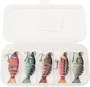 Lifelike 3D Fishing Lures Swimbait Kit for Bass, Trout, Pike, Weight 6 Segmented Body Sections Swim Action Treble Hooks