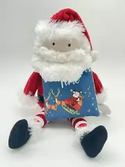 Mud Pie Kids SANTA Plush Toy w/ Soft Cover Fabric Baby Board Book Christmas NWT
