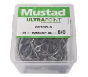 Mustad Ultrapoint Octopus Hooks Qty 25 8/0