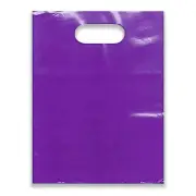 Purple 15" x 18" x 4" Patch Handle Bags (100 Bags/Pk)