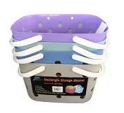 SMARTLINK 3PCS Plastic Storage Basket with Handles Portable Organizer for Home Office
