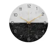 12-Inch Marble Wall Clock Silent Non-Ticking Wall Clock for Home Kitchen Living Room Decor Silent Wall Clock