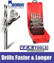 BORDO Deltapoint Cordless Drill HSS 25PCE Drill Set Kit- WOOD,METAL,PLASTIC p&n