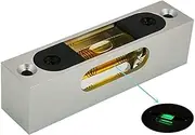 umei High Precision Aluminum level alloy with luminous horizontal bubble, horizontal position can be seen on 3 sides, 90x25x21mm（With magnet）