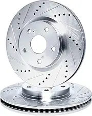 R1 Concepts Front Brake Rotor Kit |Brake Rotors| Brake Disc |Drilled and Slotted WGPN1-13002