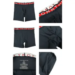 【Tommy Hilfiger】平口四角內褲 男士長版貼身內褲 封閉式 3件組盒裝 深藍色 MICRO RIB BOXER(美國進口)