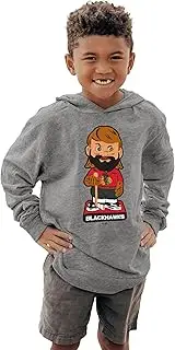 Blue 84 Unisex Kid's NHL Officially Licensed Youth Tri-Blend Hooded Long Sleeve T-Shirt Gray