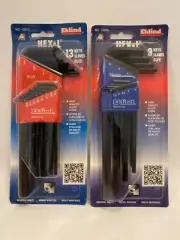 EKLIND #10213 (.050-3/8”) & #10609 (1.5-10MM) HEX-L ALLEN KEY SETS - USA - NEW