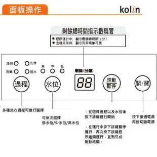 【Kolin 歌林】單槽洗衣機 3.5KG-灰白BW-35S03 送基本運送+安裝