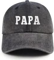 [CAIBO] Papa Hat Adjustable Vintage Washed Cotton Dad Baseball Cap Gifts for Men Grandpa Dad Husband
