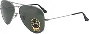 [Ray-Ban] Mens Ray Ban Sunglasses Rb3025 Aviator Classic Polished Gunmetal/Green Sunnies XL (137mm)