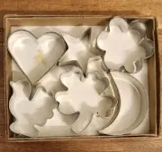 Vintage Canape Metal Cookie Cutters Set of 6 In Original Box