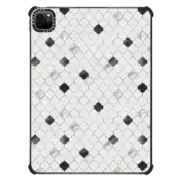iPad Pro 11-inch (3rd/4th gen) iPad Impact Case Chic black white silver quatrefoil geometric shape pattern