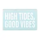 Rustic Box Sign Decor with Saying Wood Plaque 6in W x 3.5in H High Tides 2 Pack