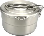 Abbraccia Camping Pan Pot Camping Cookware with Lid and Folding Handle Food Rack for Picnic