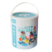 Mideer Wooden Building Blocks with Road Puzzle and Cars
