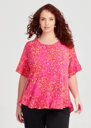[TS] Taking Shape Salsa Ruffle Luna Top Size 14 in Confetti Print - Plus Size Women's Clothing Confetti Print
