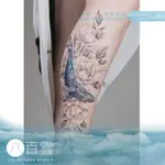 -PETIT BAZAR- 原創 鯨魚 花朵 假刺青 紋身貼紙