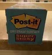Post-it~Dry Erase Surface with Adhesive Backing 3’X 2’ Roll & Cleaning Cloth