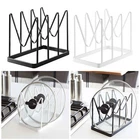 Pot Lid Organizer Stand Bakeware Kitchen with Cutting Board Holder Drying