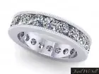 2.55Ct Round Diamond Channel Set Milgrain Eternity Band Ring 18k White Gold F VS