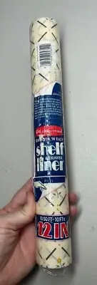 Vintage 1986 Rubbermaid Shelf Liner Contact Paper Posy Choc 12" 10 sqft