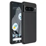 For Google Pixel 8 Pro Silicone Silky Soft Case with Microfiber TPU Ultra Slim Anti Scratch Shockproof Cover (Black)