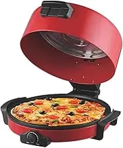 Home Pizza Machine, Portable Electric Baking Pan with Temperature Control, Indoor Portable Pizza Oven, Nonstick Heating Plate, Double-sided Heating, for Household, Kitchen