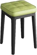 Vanity Stool, Bedroom Vanity Chair Upholstered Seat, Desk Stool Piano Bench Soft Cushioned Stool, 18.1”Height Vanity Bench Makeup Bench, Makeup Stool Capacity 300lb(Fruit Green)
