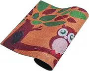 Zerodeko Welcome Owl Mat Non-Slip Home Mat Comfortable Household Rug Decorative Carpet