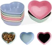 8 Pack Sauce Dish Dipping Bowls Soy Sauce Dishes Multicolor Mini Appetizer Plates Seasoning Dish (Heart)