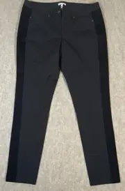 Eileen Fisher Size Large Organic Cotton Char Tuxedo Stripe Pants NEW