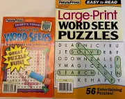 NEW Lot of 2 Penny Press Large Print Word Seek, Approved Variety Puzzles 2020