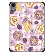 iPad mini (6th gen) iPad Impact Case Cute Corgi Waffle Donut Sandwich with Grape Macaron - Kawaii Dog Anime Puppy with Purple Fruits & Sweet Foods Desserts