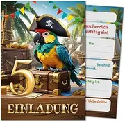 12 Invitations for 5th Children's Birthday Boys Girls Pirate Party Cool Colourful Invitations Fifth Birthday Children Boys Birthday Treasure Hunt Children's Party Birthday Invitations