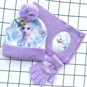 Children'S Hat New Fall Winter ELSA Cartoon Hat Scarf Gloves Kids Toddler Girl H
