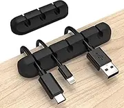 Adhesive Cable Clips, Cord Holder Cable Management, Cord Organizer USB Cable Power Wire/Cord, 2 Packs Cable Organizer for Car Home and Office (5, 3 Slots)