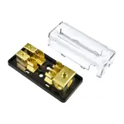 Gold Plated Dual AGU Fuse Holder Distribution Block 4/8 Gauge Power or Ground