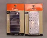 Top Notch Magentic Needle Case Metal Secure Slide Lid Choose Navy or Dot NEW
