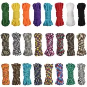 24 Colord 550 Paracord Combo Crafting Kit Survival Parachute Cord Making