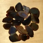 2lb Lot Small Agate Geode Ends Polished Rock Slices Gray Brown Banded Crystals
