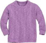 [Disana] Linen Jumper Children's Summer Knitted Sweater Organic Cotton Cooling Organic Linen Spring Summer Baby Toddler Child Unisex Made in Germany GOTS IVN Certified, Lilac, 122-128