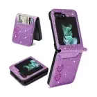 Luxury Bling Leather Pocket Flip Case Cover For Samsung Galaxy Z Flip3 4 5 6