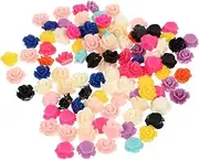 [SEWOART] 1 Set 100pcs DIY Resin Rose Flowers DIY Materials Earrings Pendants with Hole